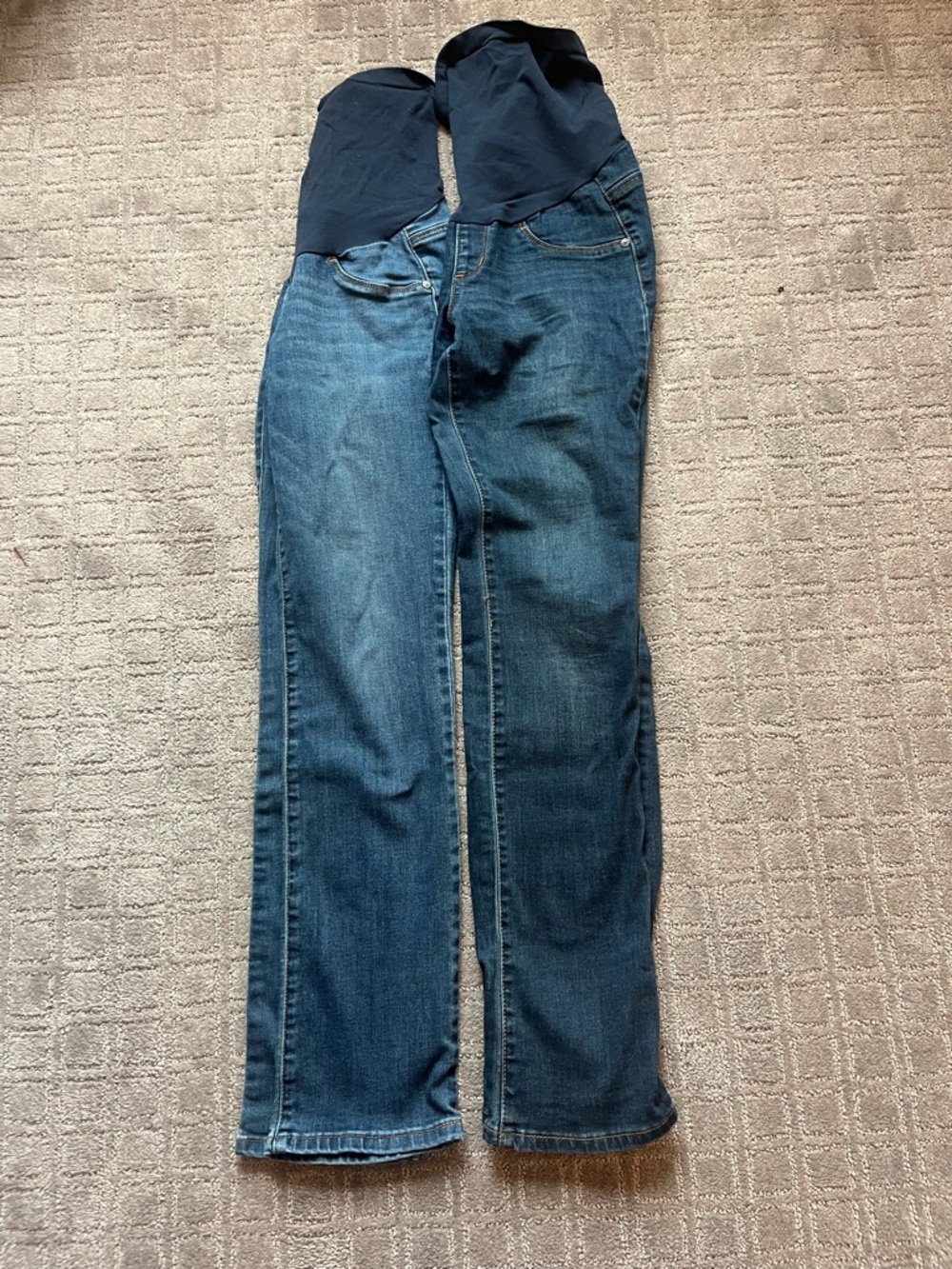 2 pairs Indigo Blue Maternity Jeans with Stretch Panel size S